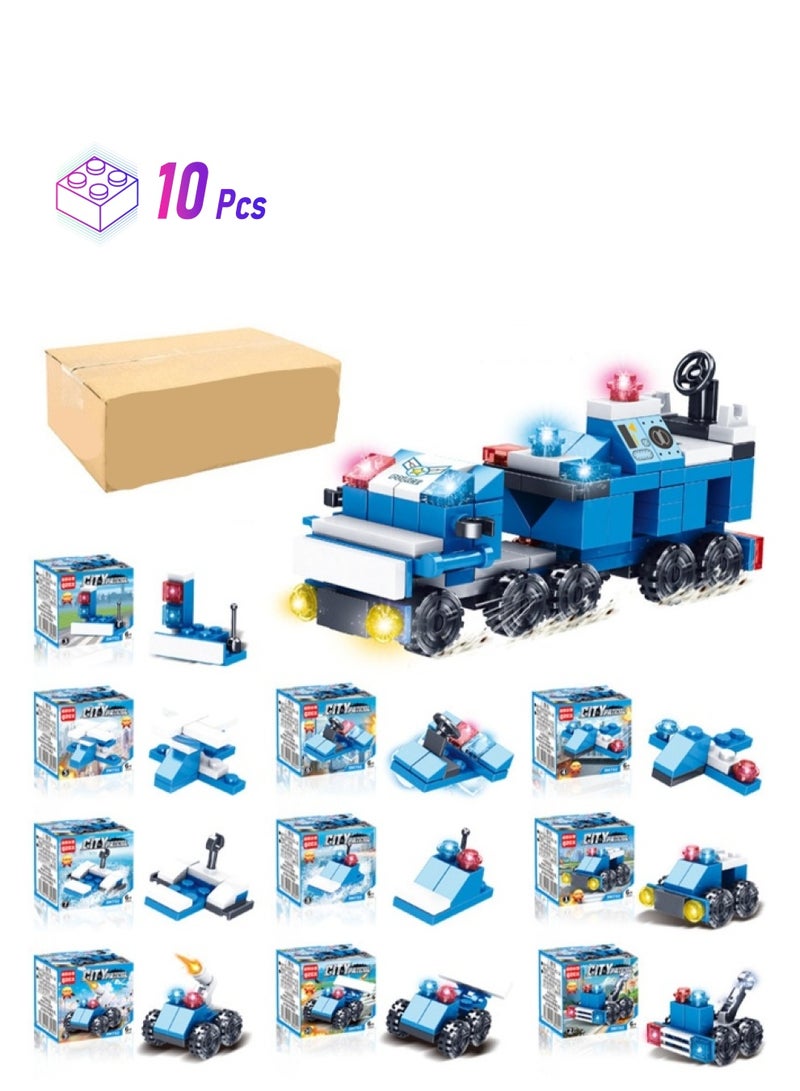 Children's Educational Small Particle Assembly Building Block Collection Set Toy(10 Combined Patrol Teams) - Image 1