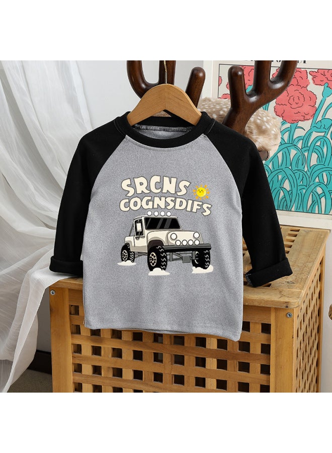 Children's Cartoon Long-sleeved T-shirt Clothes For Boys And Girls Children Baby Western Style Korean Autumn Top Base Shirt Children's Clothing
