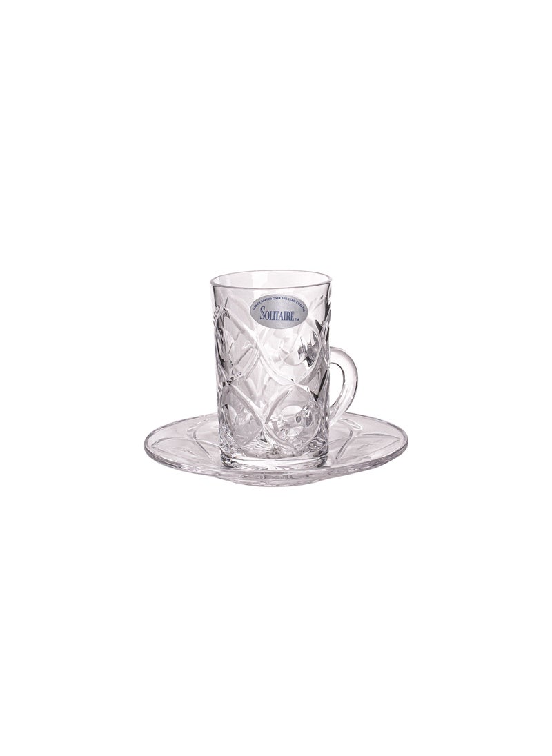 Alsaif home Crystal Tea Cup Set 6 Pieces - Saif Home 