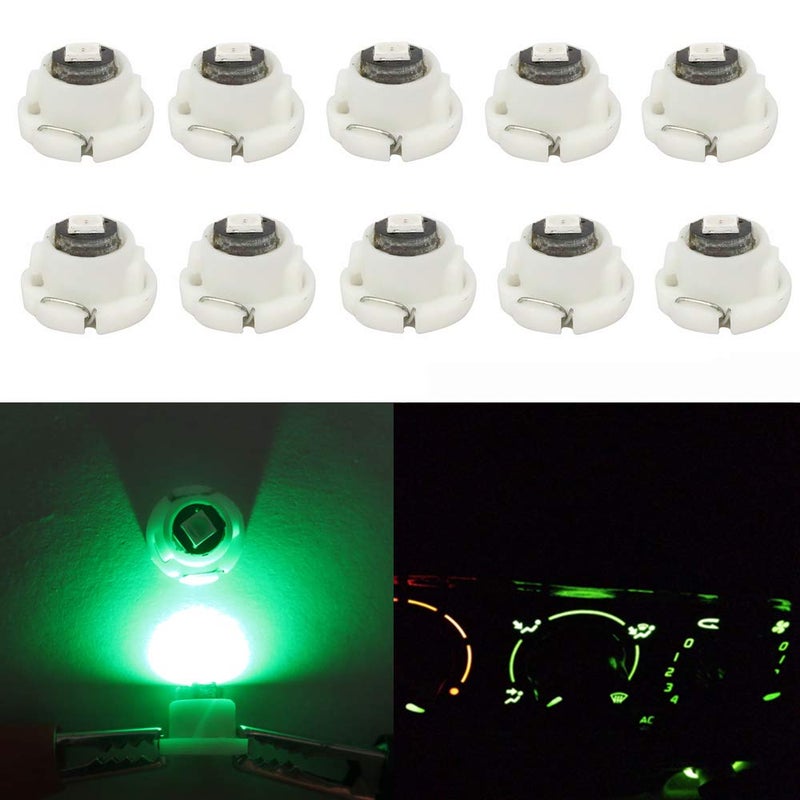 WLJH 10x Green T4 T4.2 Led Bulb Neo Wedge 10mm Base Car Interior Dash Lights Instrument Cluster Light Dashboard Gauge HVAC AC Heater Climate Controls Switch Indication Lamps Replacement - Image 5