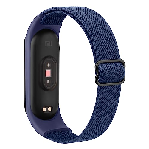 Tobfit Nylon Single Loop Elastic Watch Strap Compatible with Xiaomi Mi Band 3/4 / 5/6 Smart Watch (Watch Not Included), Removable Sport Belt for Men and Women (Navy Blue) - Image 5