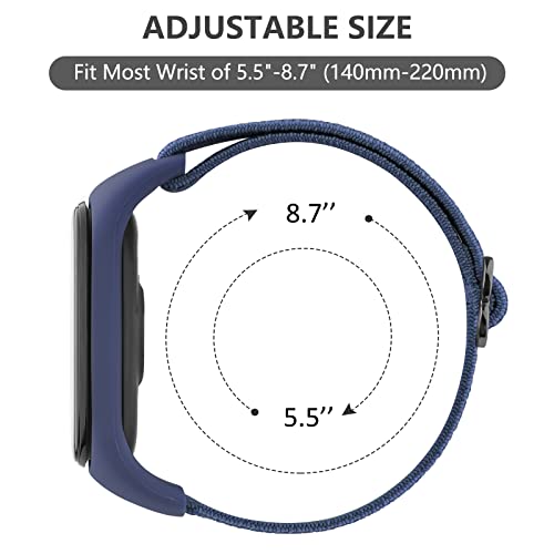 Tobfit Nylon Single Loop Elastic Watch Strap Compatible with Xiaomi Mi Band 3/4 / 5/6 Smart Watch (Watch Not Included), Removable Sport Belt for Men and Women (Navy Blue) - Image 4