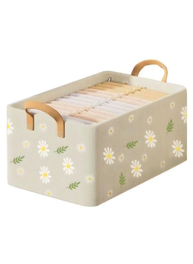 Wardrobe Organizer for Clothes with Metal Frame Rectangle Storage Baskets for Clothing Fabric Storage Box with Handles Shelf Basket for Storage Clothes Pants  47*27*18cm - Image 1