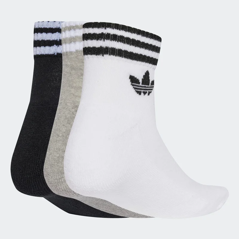 Adidas Originals White 3-Stripes Ankle Socks 3 Pairs  | Best Price UAE