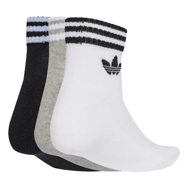 Adidas Originals White 3-Stripes Ankle Socks 3 Pairs  | Best Price UAE