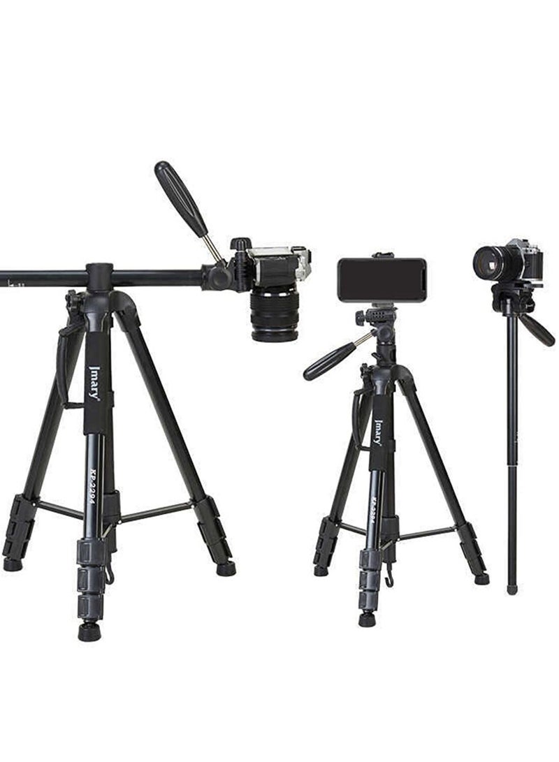 Jmary KP-2274 CameraAluminium Tripod with 4 Sections Professional Detachable Monopod Tripod with 360 Degree Head Quick Release Plate - Image 1