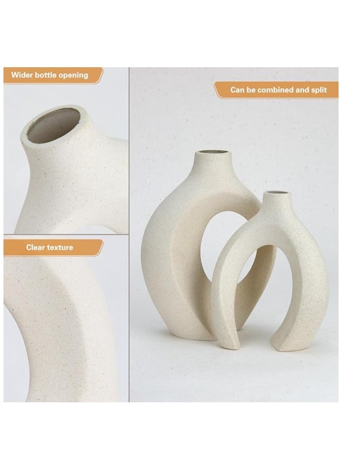 Saudi Deals Elegant White Contemporary Ceramic Vases, Featuring Minimalist Nordic Boho and Aesthetic Interwoven Design, Perfect for Home Decor, Weddings and Table Centerpieces  - Image 4