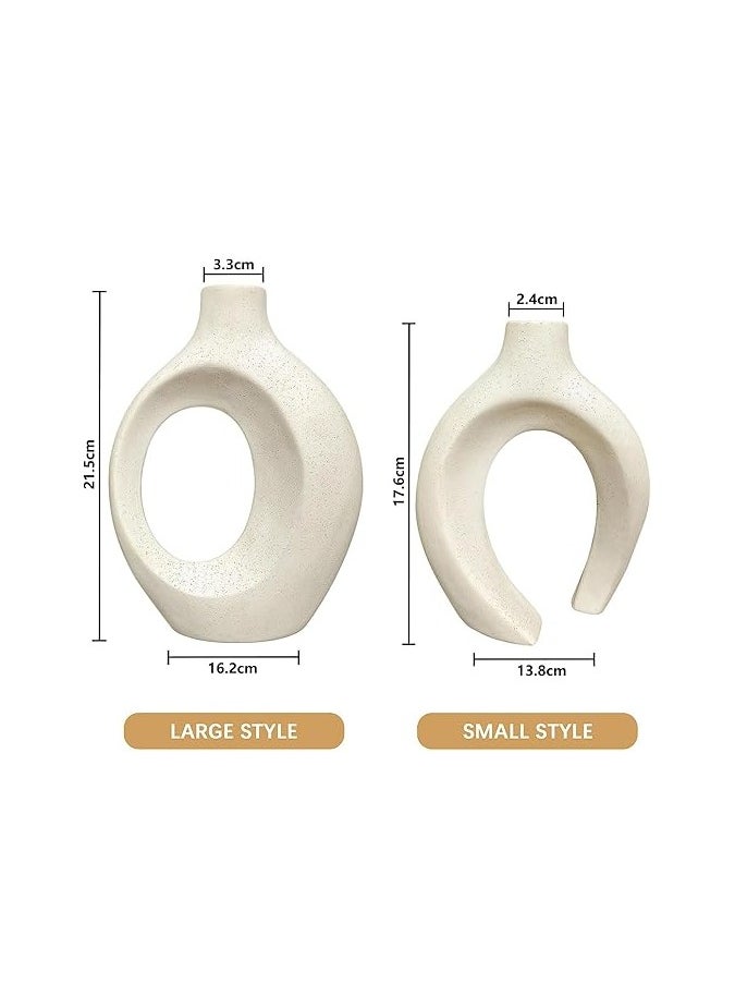 Saudi Deals - Elegant White Contemporary Ceramic Vases, Featuring Minimalist Nordic Boho and Aesthetic Interwoven Design, Perfect for Home Decor, Weddings and Table Centerpieces - Image 1