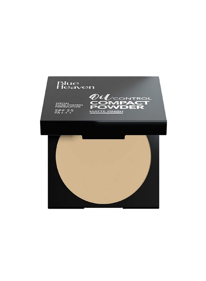 بلو هيفن بودرة مضغوطة لامعة للتحكم في الزيت للبشرة الدهنية، عامل حماية من الشمس 25، لمسة نهائية غير لامعة، كريم 201، 8 جم - Image 1