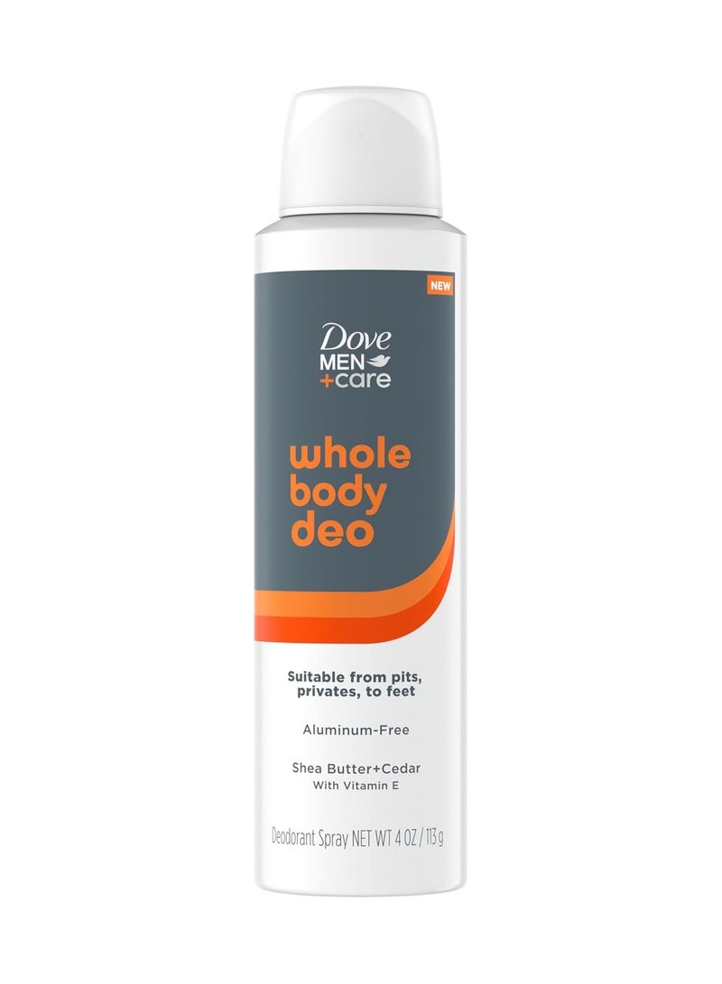 دوف مزيل عرق دوف للرجال للعناية بالجسم بالكامل خالٍ من الألومنيوم برائحة زبدة الشيا والأرز مناسب من الإبطين والمناطق الحساسة وحتى القدمين مع فيتامين إي 4 أونصة