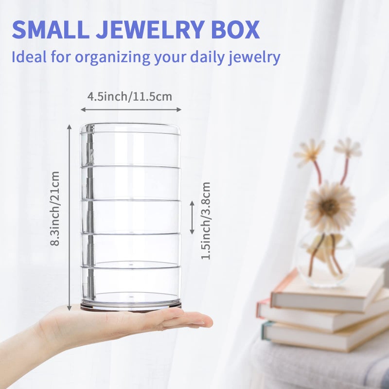 LETURE 5-Layers Rotatable Jewelry Storage Organizer Box for Earrings Hair Accessories & Beauty Supplies Earrings Necklaces Bracelets (5-Layers) - Image 4