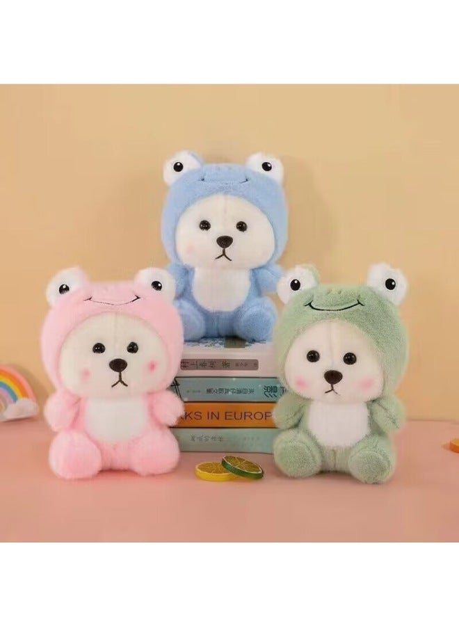 Direct Eight-inch Grab Doll Plush Toy Stall Collar Gift Wedding Throw Boutique Doll-Specifications:Frog Lina Bear 25CM - Image 1