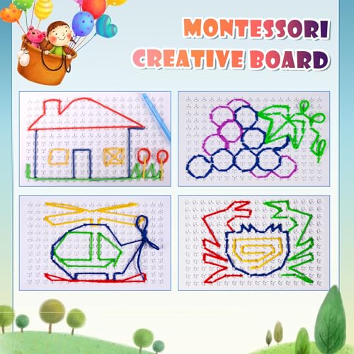 CHEROSIN Fine Motor Threading Boards for Kids - Pencil Grasp Fine Motor Toys Sensory Learning Boards for Preschooler, Calm Down Activity Therapy Toys Gifts for 3 4 5 6 Year Old Kids Boys Girls - Image 2