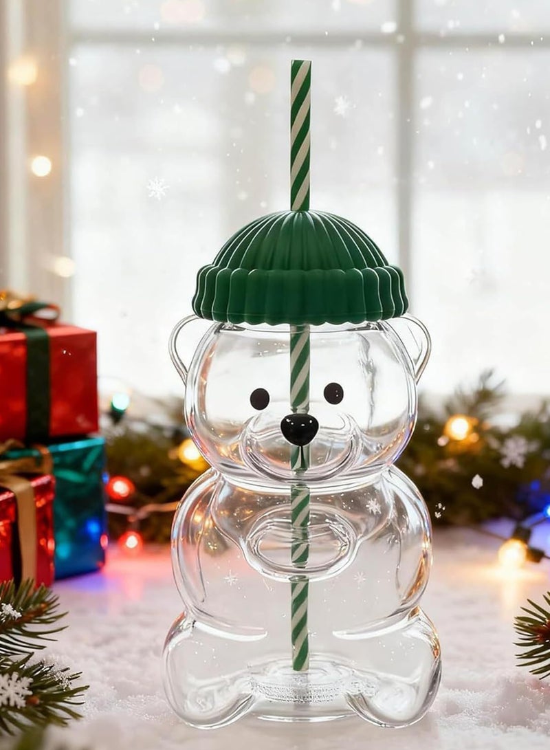 Bear glass coffee mug with straw - Image 5