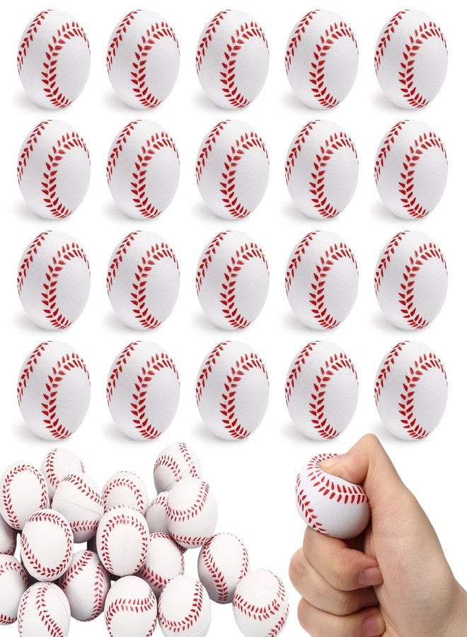 DEARIDAP 20 Pcs Mini Squeeze Foam Stress Balls, Small Sports Balls Party Decoration, Sports Stress Relief Ball for Birthday Gifts, Sport Games and Party Favors (White-Baseball) - Image 1