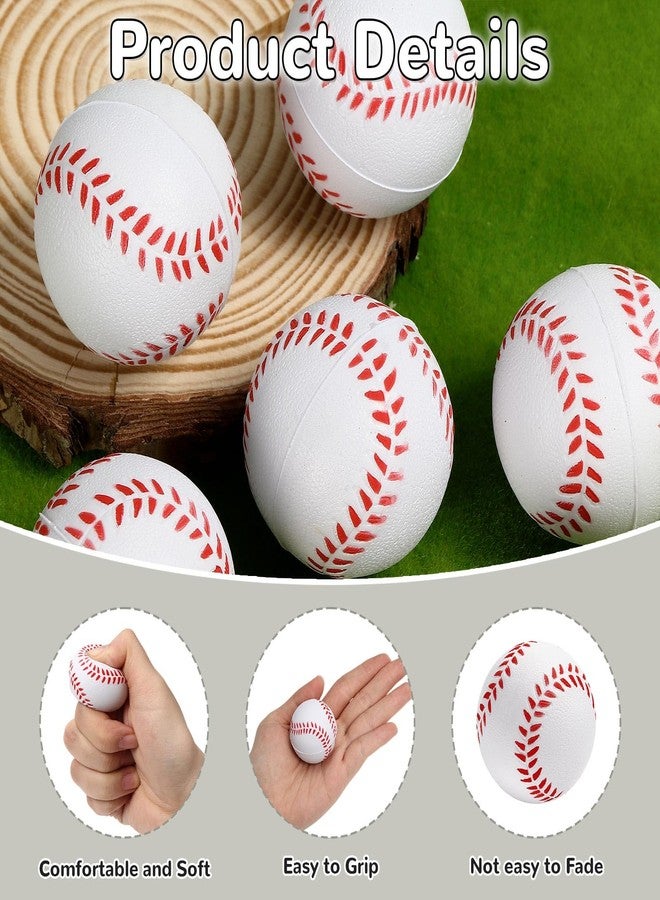 DEARIDAP 20 Pcs Mini Squeeze Foam Stress Balls, Small Sports Balls Party Decoration, Sports Stress Relief Ball for Birthday Gifts, Sport Games and Party Favors (White-Baseball) - Image 3