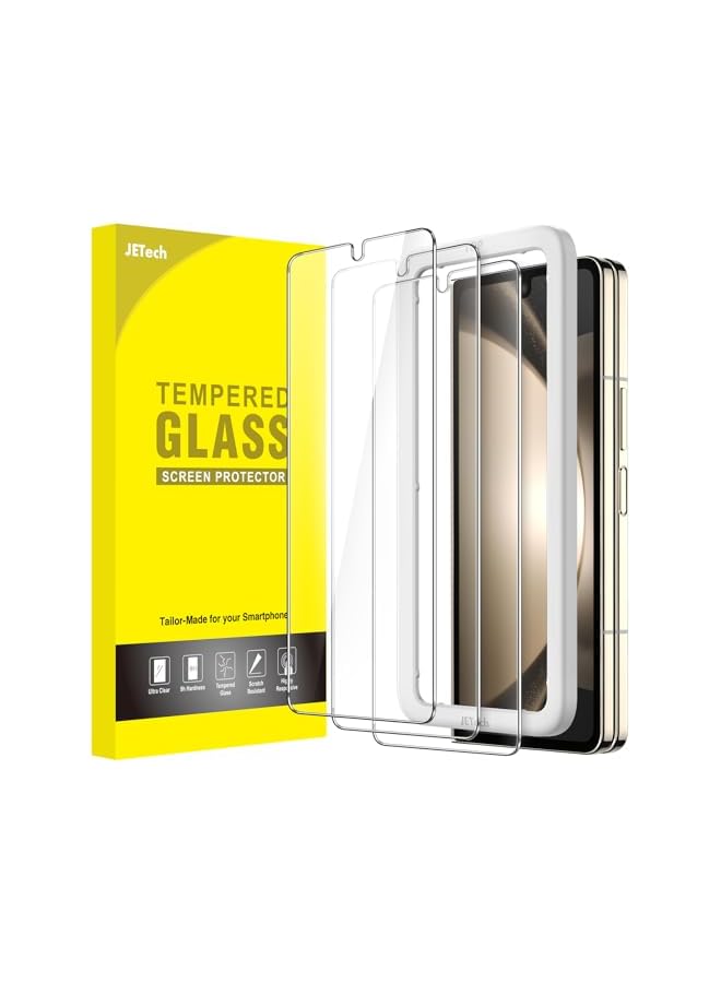 JETech Front Screen Protector for Samsung Galaxy Z Fold 5, Tempered Glass Film with Easy Installation Tool, Case-Friendly, HD Clear, 3-Pack - Image 1