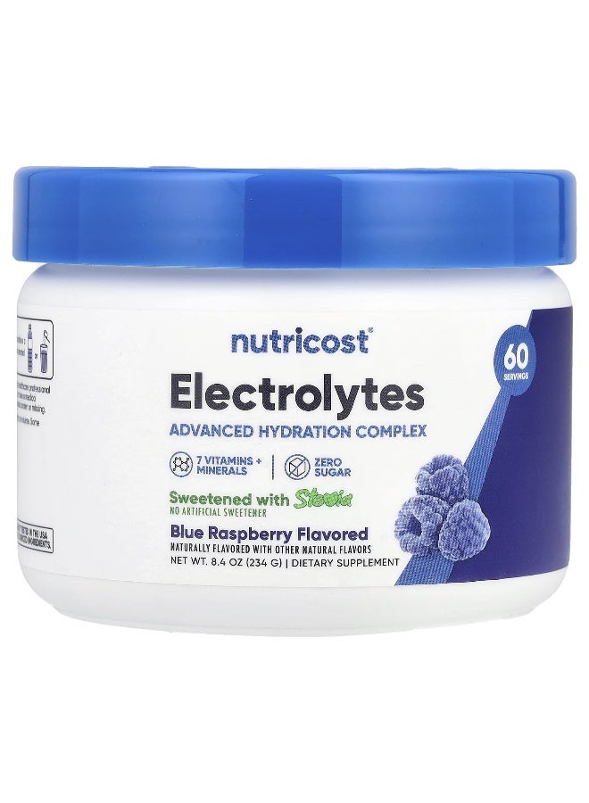 Nutricost, Electrolytes, Advanced Hydration Complex, Blue Raspberry, 8.4 oz (234 g) - Image 1