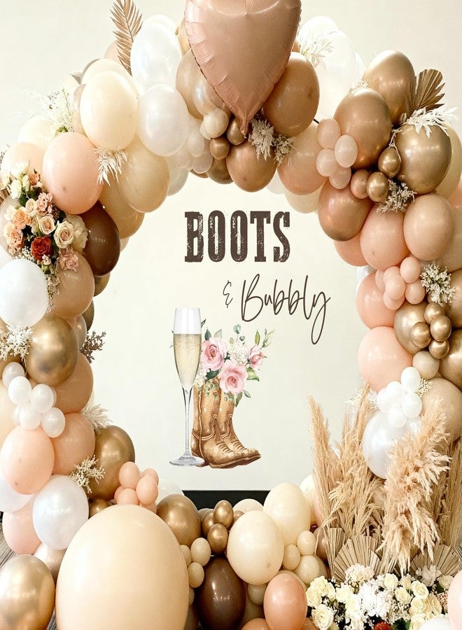 Dvehdbay Boots and Bubbly Bridal Shower Decorations - Boots and Bubbly Sign Decal for Balloons Arch Backdrop, Brown Wedding Shower Decorations Sticker, Bachelorette Wedding Engagement Party Decoration - Image 4