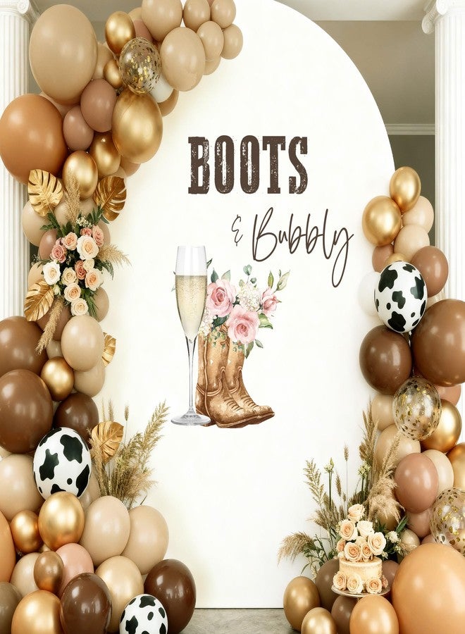 Dvehdbay Boots and Bubbly Bridal Shower Decorations - Boots and Bubbly Sign Decal for Balloons Arch Backdrop, Brown Wedding Shower Decorations Sticker, Bachelorette Wedding Engagement Party Decoration - Image 2