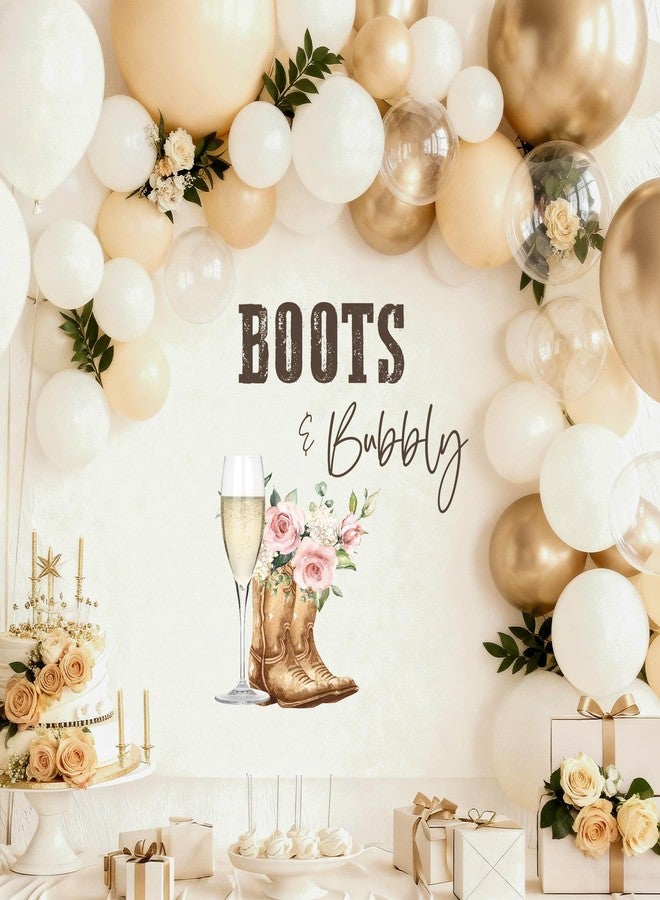 Dvehdbay Boots and Bubbly Bridal Shower Decorations - Boots and Bubbly Sign Decal for Balloons Arch Backdrop, Brown Wedding Shower Decorations Sticker, Bachelorette Wedding Engagement Party Decoration - Image 3