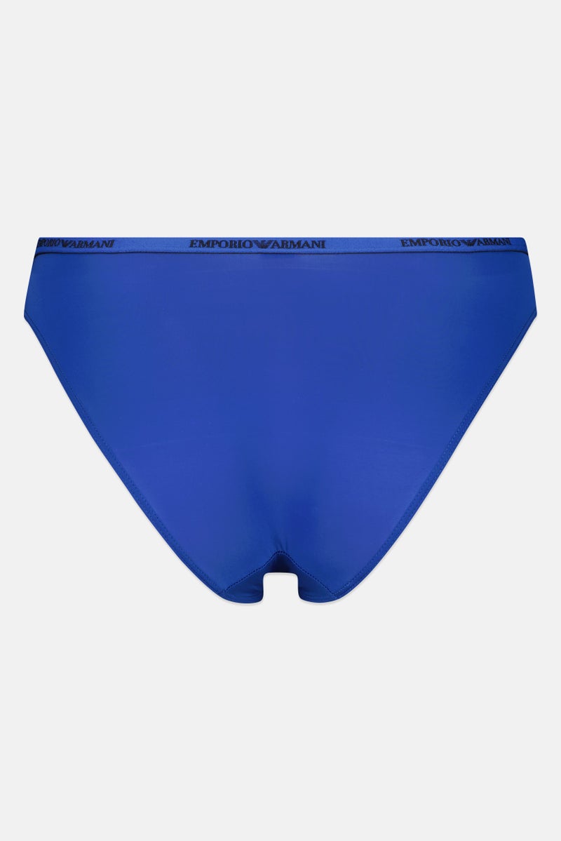 EMPORIO ARMANI Women Brand Logo Pull On Panty, Blue - Image 3