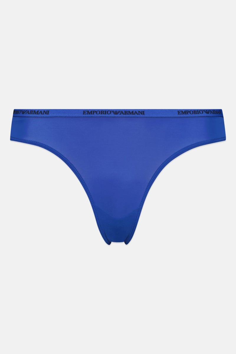 EMPORIO ARMANI Women Brand Logo Pull On Panty, Blue - Image 2