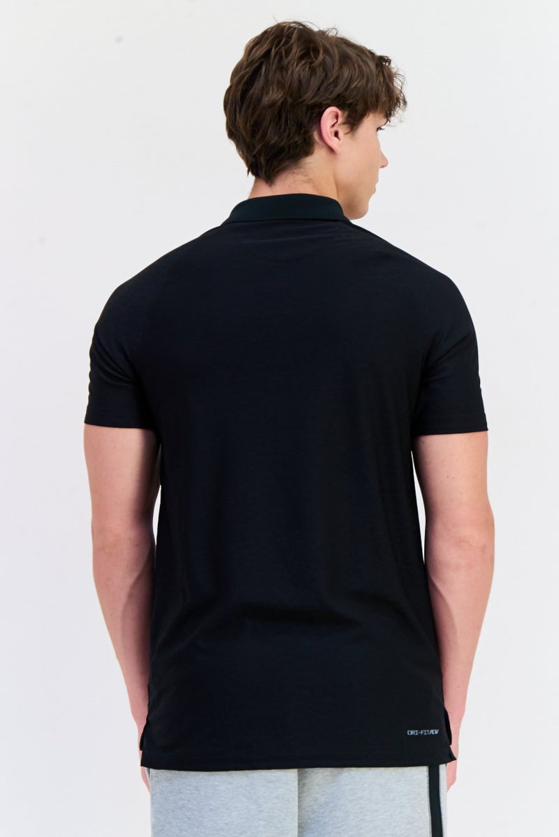 Air Jordan Men Sportswear Fit Short Sleeves Outdoors Polo Shirts, Black  - Image 3