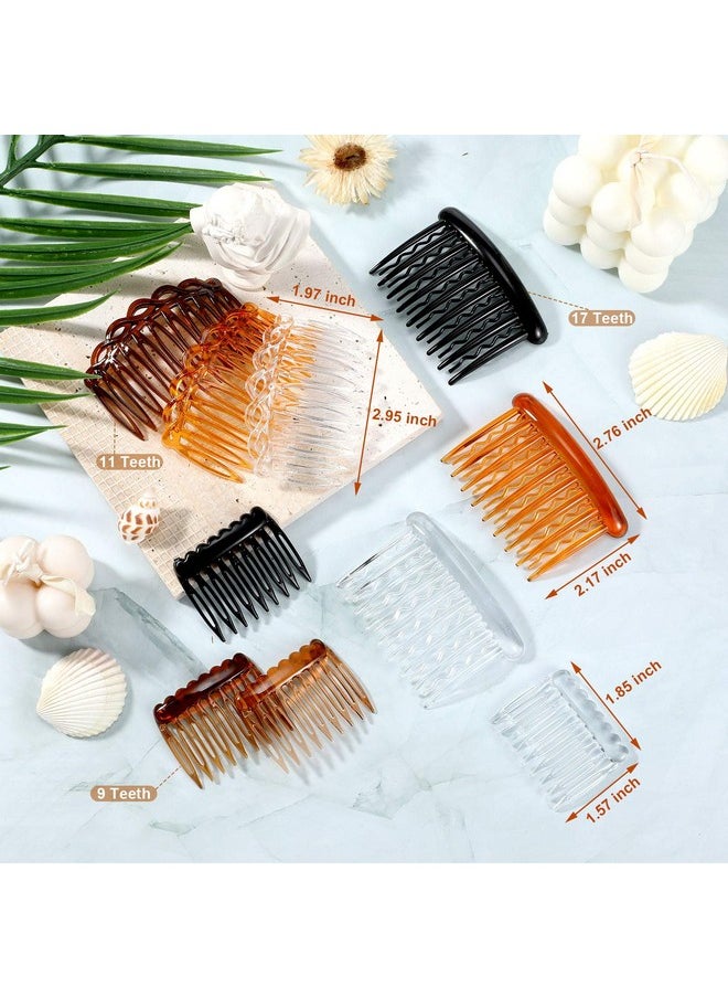 Chuangdi 12 Pieces Plastic Side Hair Twist Comb French Twist Comb Hair Clips With Teeth For Fine Hair Accessories Women Girls 4 Colors (9 Teeth 11 Teeth 17 Teeth)  - Image 3