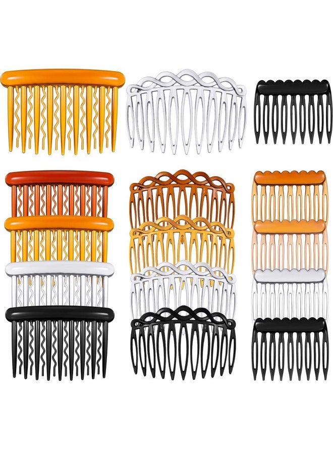 Chuangdi 12 Pieces Plastic Side Hair Twist Comb French Twist Comb Hair Clips With Teeth For Fine Hair Accessories Women Girls 4 Colors (9 Teeth 11 Teeth 17 Teeth)  - Image 1