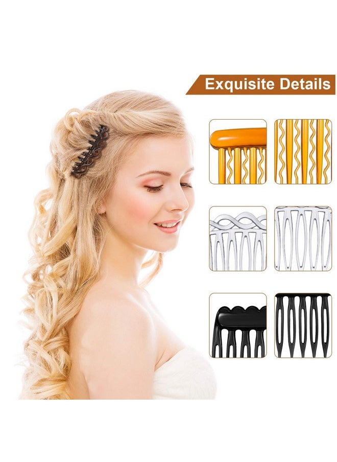 Chuangdi 12 Pieces Plastic Side Hair Twist Comb French Twist Comb Hair Clips With Teeth For Fine Hair Accessories Women Girls 4 Colors (9 Teeth 11 Teeth 17 Teeth)  - Image 4