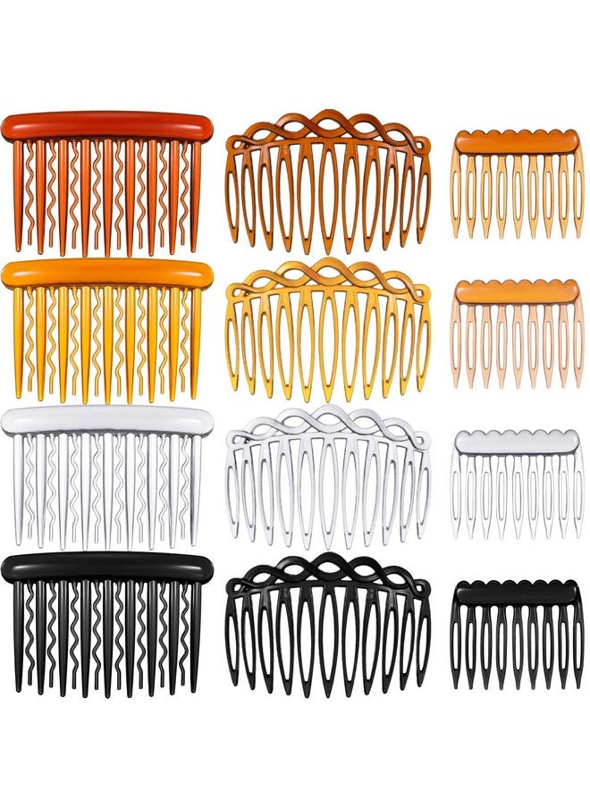 Chuangdi 12 Pieces Plastic Side Hair Twist Comb French Twist Comb Hair Clips With Teeth For Fine Hair Accessories Women Girls 4 Colors (9 Teeth 11 Teeth 17 Teeth)  - Image 5