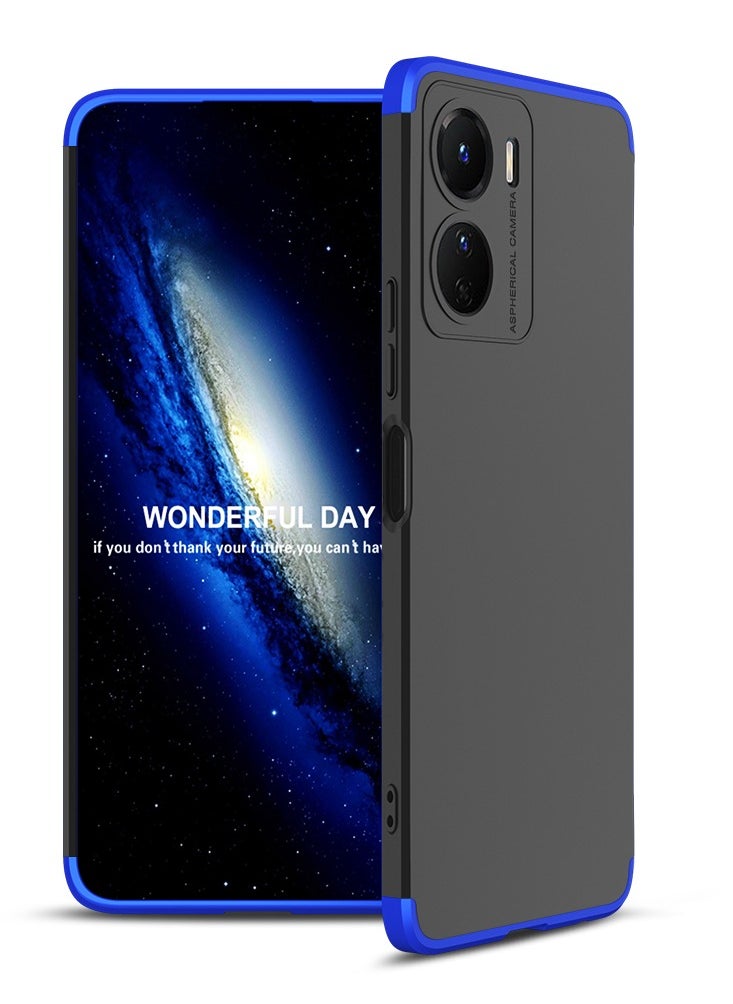GKK Compatible With vivo Y16 GKK 360 Degree Protection Cover- (Blue&Black)  - Image 1