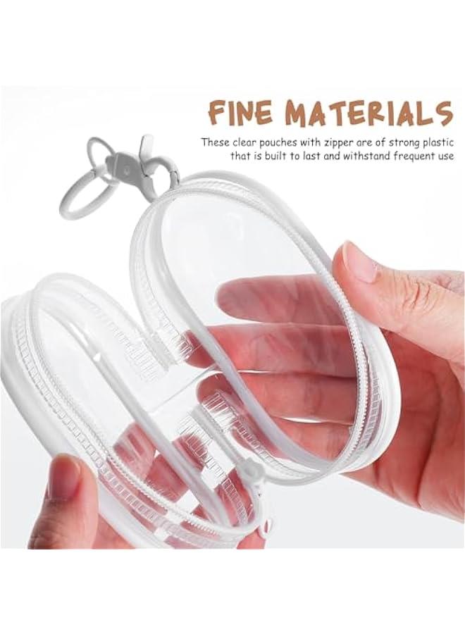 Arabest 4 Pcs Clear Display Bag for Mini Resin Figures and Dolls with Zipper, Clear Pouch with Keychain, Carrying Bags Tiny Cases for Collectibles, Portable Small Doll Storage Pouches PVC Bag  - Image 3