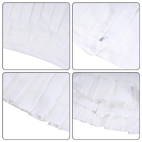 Rbenxia Womens Girl High Waisted Pleated Skirt A-Line Mini Skirt School Uniform Skater Tennis Skirts with Lining Shorts (White, Small) - Image 3