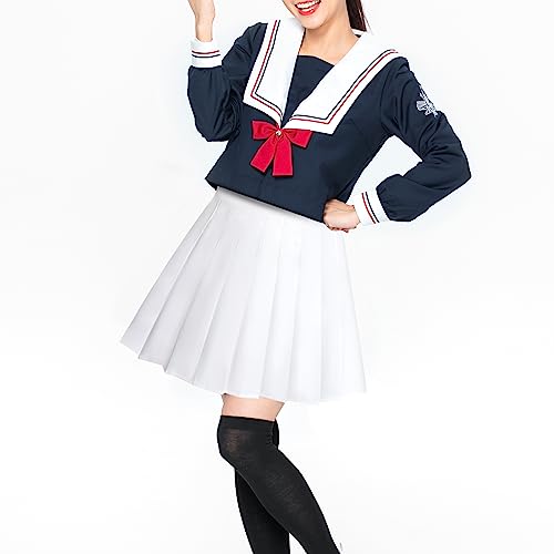 Rbenxia Womens Girl High Waisted Pleated Skirt A-Line Mini Skirt School Uniform Skater Tennis Skirts with Lining Shorts (White, Small) - Image 5