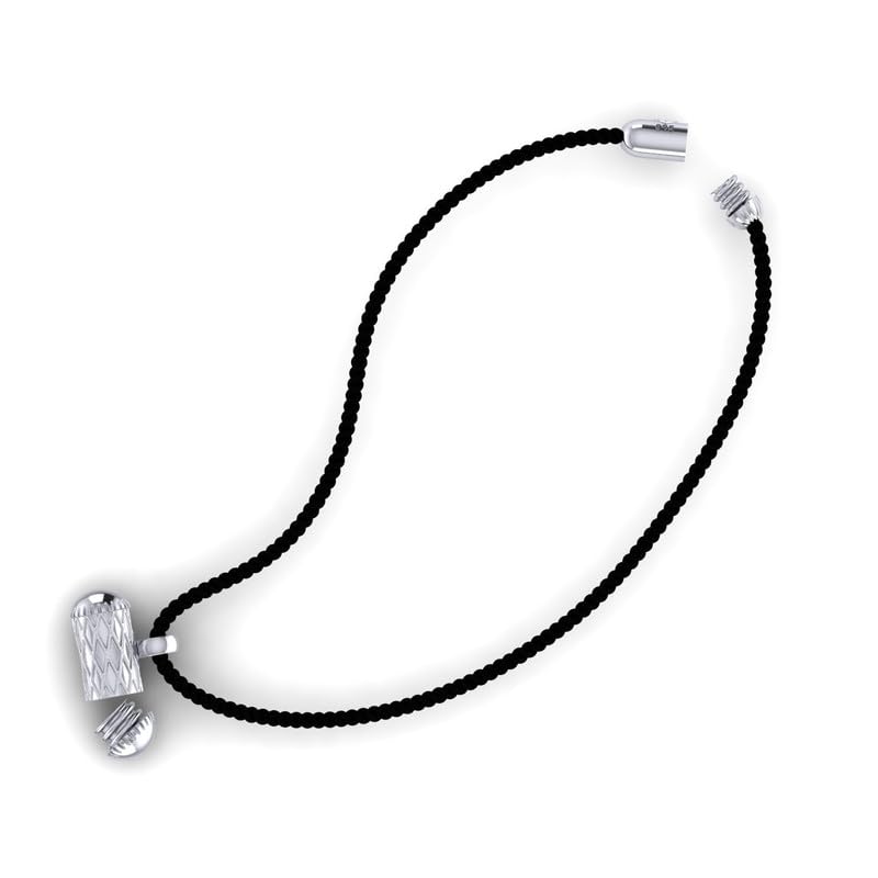 TINY TIARAA Pure 925 Silver Pendant Capsule Openable Kavach Taweez Amulet with Black Threads for Girls Boys Kids Women Men |Nazariya Pendant Taviz Cylinder | Evil Protection Tabiz - Image 2