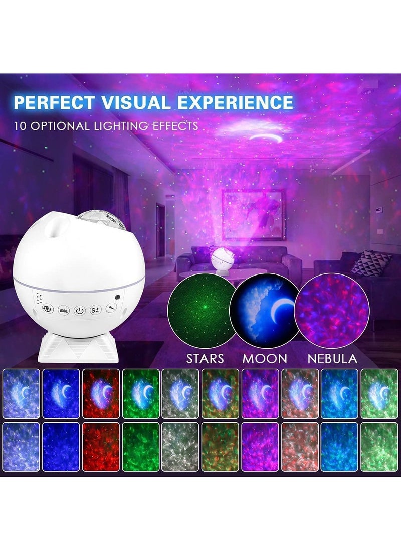 Swift Galaxy Star Projector for Bedroom, Remote Control & White Noise Bluetooth Speaker, LED Night Lights for Kids Room, Adults Home Theater, Party, Living Room Decor, White  - Image 4