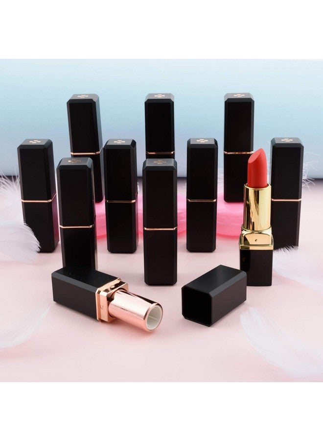 ألون 10 قطع من أنابيب أحمر الشفاه الفارغة السوداء من Allwon، عبوة مرطب شفاه DIY (أنبوب مربع) - Image 3