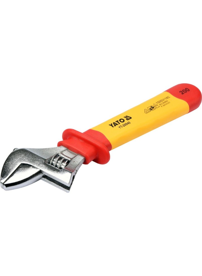 Yato YATO Insulated Adjustable Wrench 8" VDE-1000V YT-20940