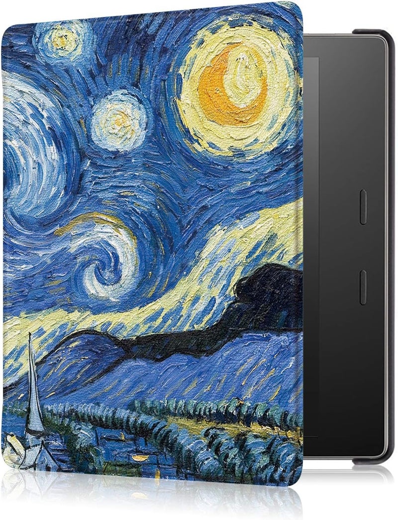 HBS Case for Kindle Oasis 2017/2019 ， 7 inches, Compatible with 9th and 10th Generations - Slim PU Leather Standing Protective Protective Synthetic Leather Case-Starry sky - Image 4
