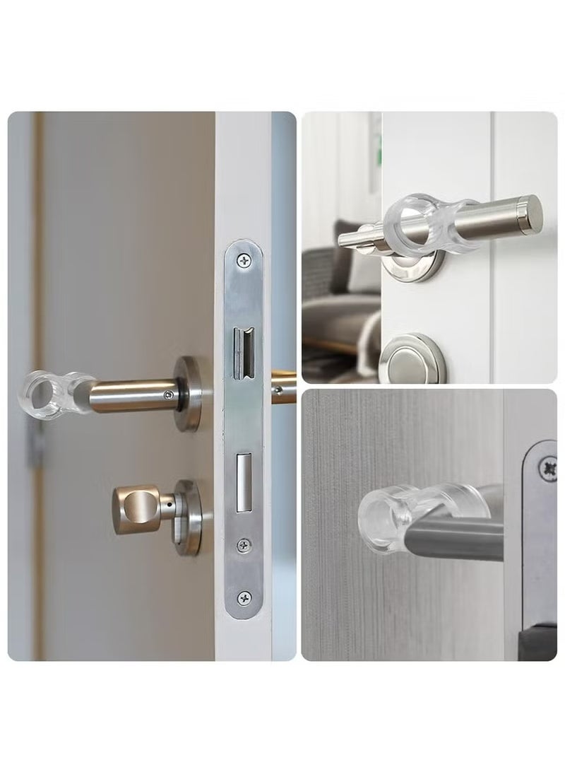10 Pack Door Handle Stopper, Wall Protector, Clear Rubber Door Stopper, Pvc Door Handle Guard, Door Handle Bumper for Cabinet Furniture Home Office (Transparent)  - Image 2