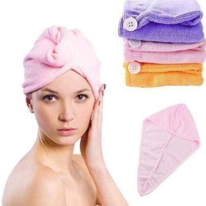FEELBLUE Microfiber 300 GSM Hair Towel, Assorted Colour(Pack of 3pc) - Image 1