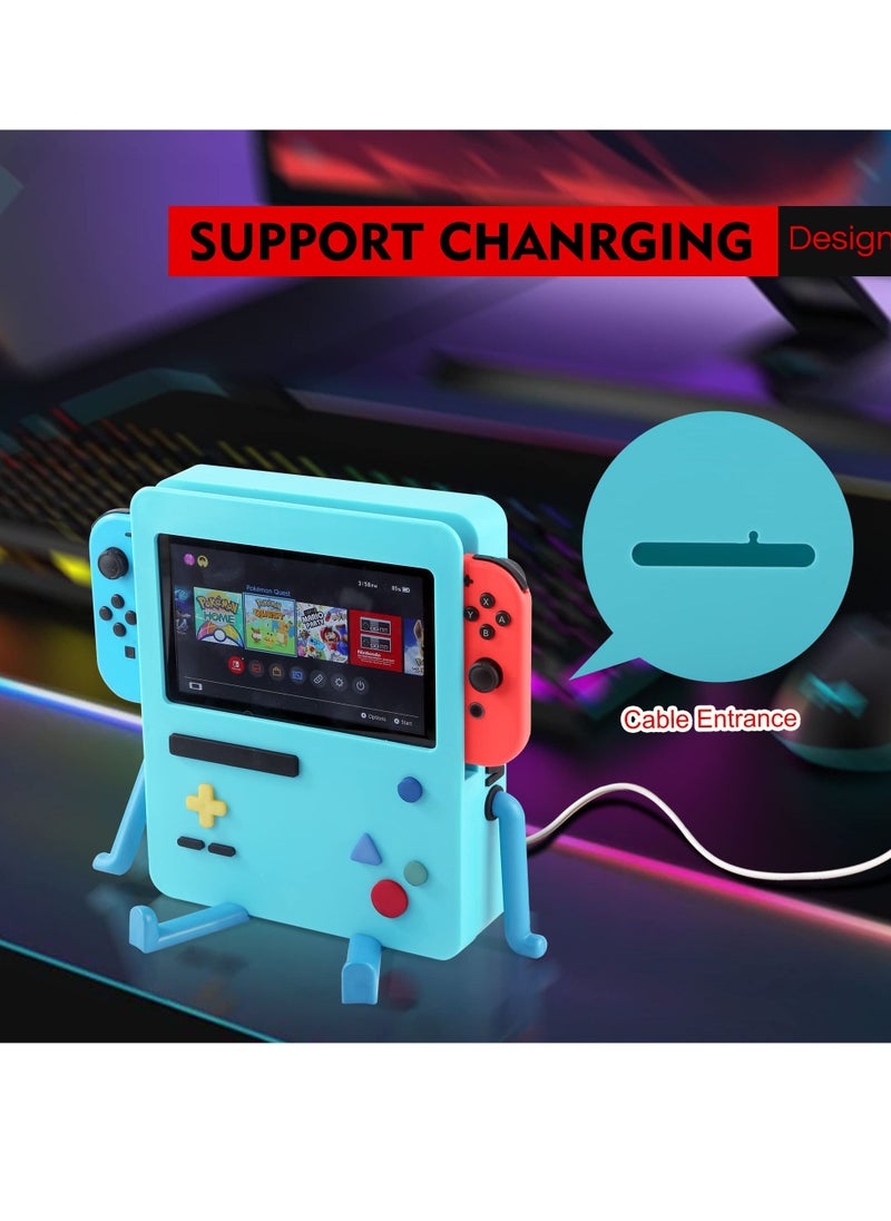 SYOSI - Game Console Stand for Nintendo Switch, Cute Cartoon Handheld Game Console Screen Support Stand Hands-free Support Plate for Protection and Portability (blue) - Image 1
