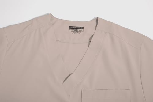 Yoweenton Scrub for Men Scrubs Medical Uniform Man Scrubs Set Medical Scrubs Top and Pants，5-Pocket Top and 5 Pocket Pants - Image 3