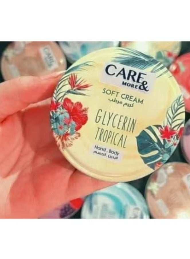 Care & More Soft Cream With Glycerin - Tropical Scent, Intensive Moisture (75 ML) - Image 5