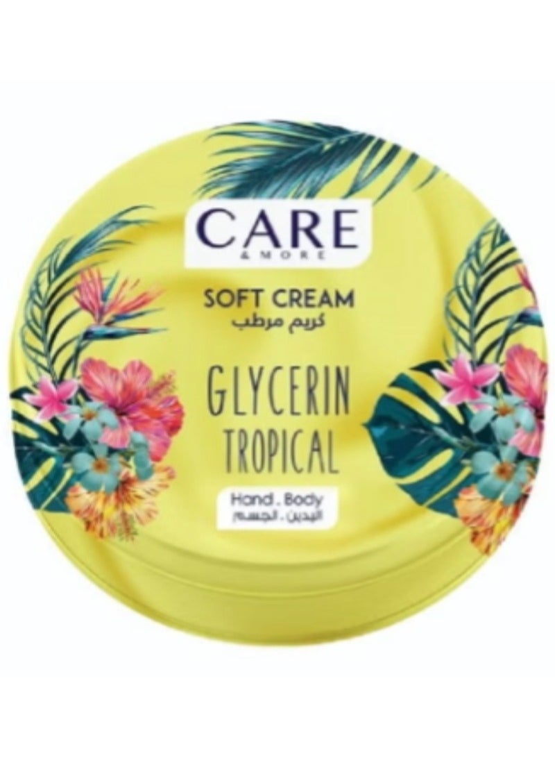 Care & More Soft Cream With Glycerin - Tropical Scent, Intensive Moisture (75 ML) - Image 1