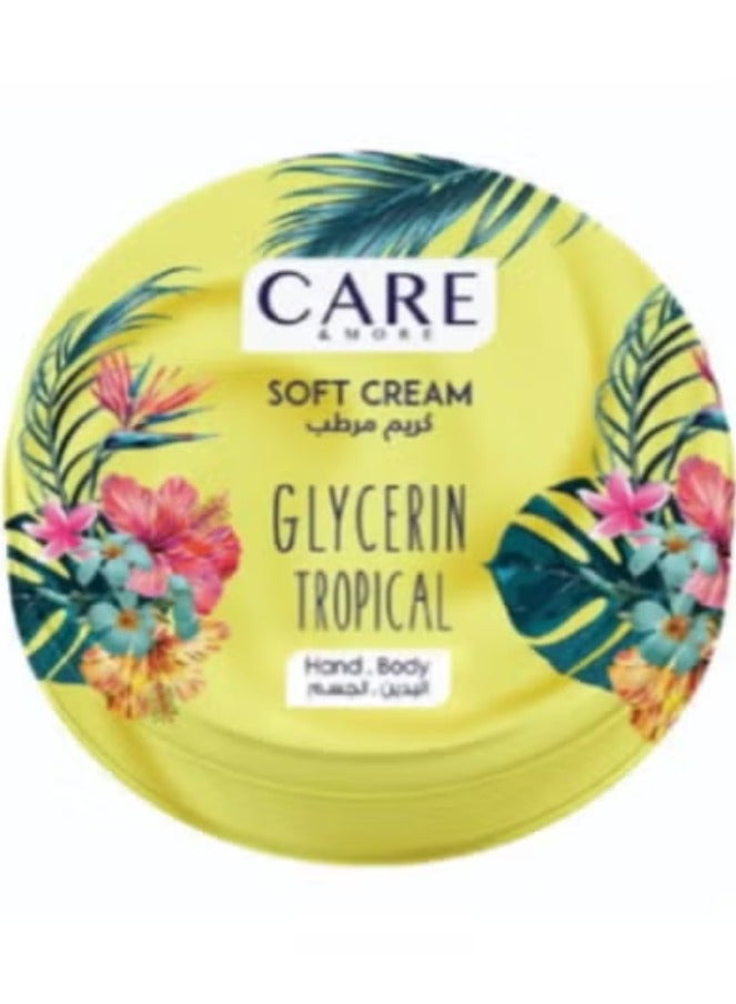 Care & More Soft Cream With Glycerin - Tropical Scent, Intensive Moisture (75 ML) - Image 2