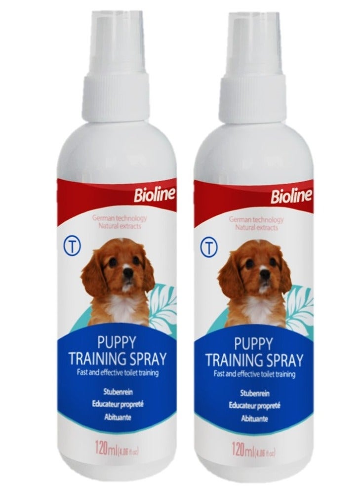 Bioline بخاخ تدريب الجراء باللون الأبيض 2X120 مل