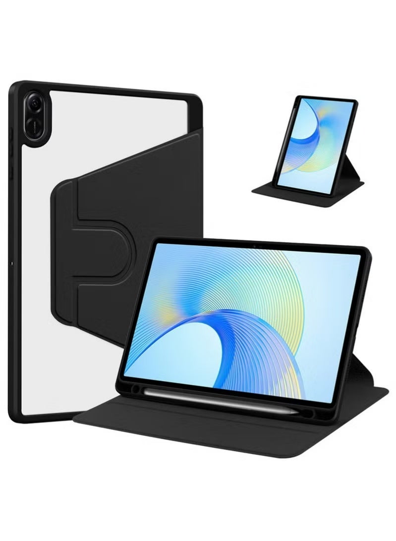 Case for  Honor Pad X8a 11 Inch,Tablet Protective Case  , Acrylic 360 ° Rotating Design, Automatic Wake-up/sleep, Soft Leather,Black - Image 1